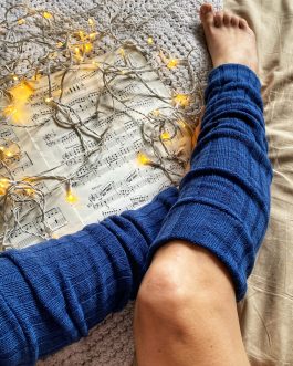 Ciepłe getry – niebieski jeans